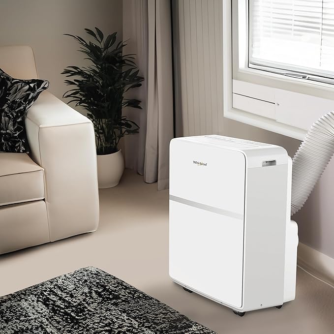 Whirlpool 10,000 BTU Portable Air Conditioner for Home with Dehumidifier, A/C Portable Air Conditioner for Apartment and Bedroom, 115V, AC for Small Rooms up to 275-Sq. Ft. with Remote in White image 2