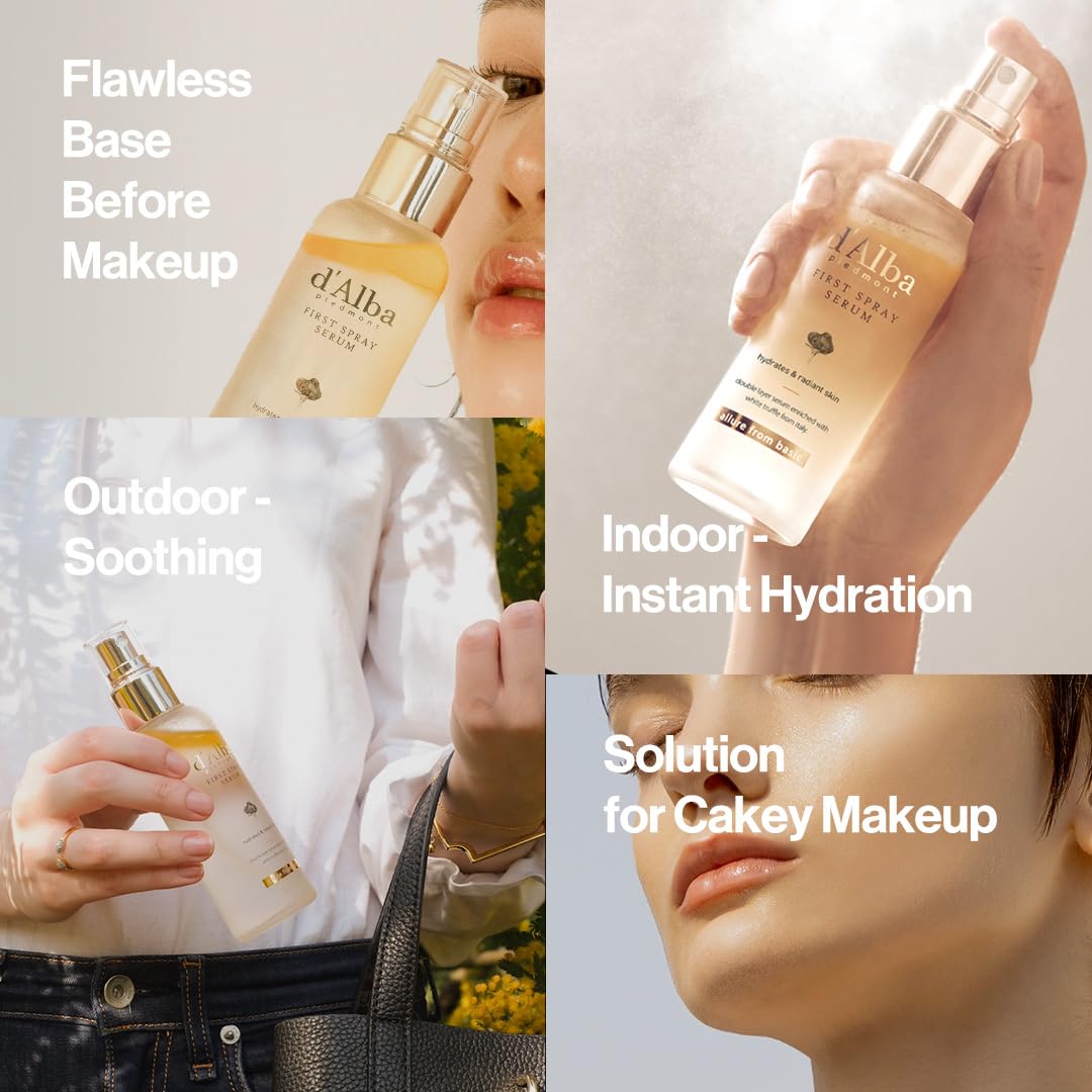 d'alba Piedmont Italian White Truffle First Spray Serum, Vegan Skin Care, Light-weight Face Moisturizer, Glow Serum for Radiant Skin, Non Comedogenic, All In One Mist, Korean Skin Care (3.38 fl oz.) image 4