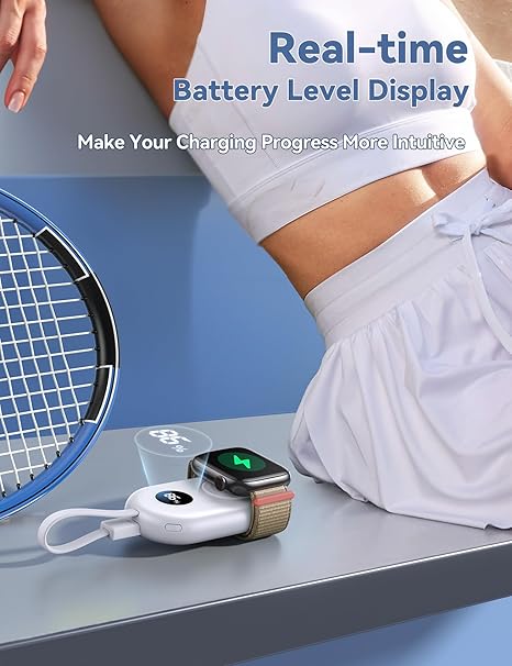 JOYROOM Portable Charger for Apple Watch 10, 2500mAh Fast Charging iWatch Charger KeyChain USB C Cable, Magnetic Wireless Travel Power Bank for Apple Watch Series 9/8/7/6/SE/5/4/3/2/Nike/Ultra/Ultra 2 image 4