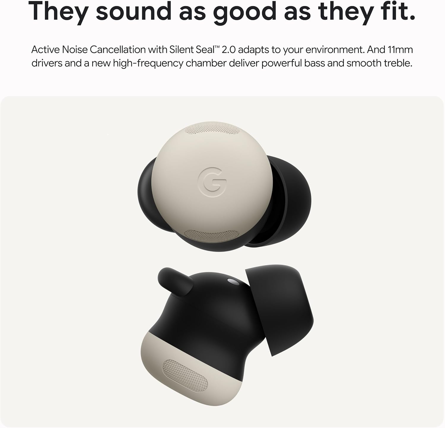 Google Pixel Buds Pro 2 - Wireless Earbuds with Active Noise Cancellation – Bluetooth Headphones - Porcelain image 3