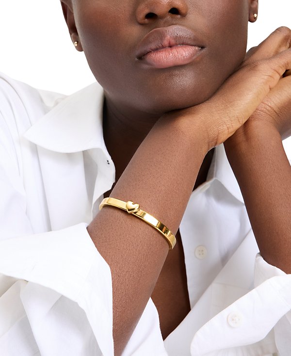 Enamel Polished Heart You Bangle Bracelet image 4