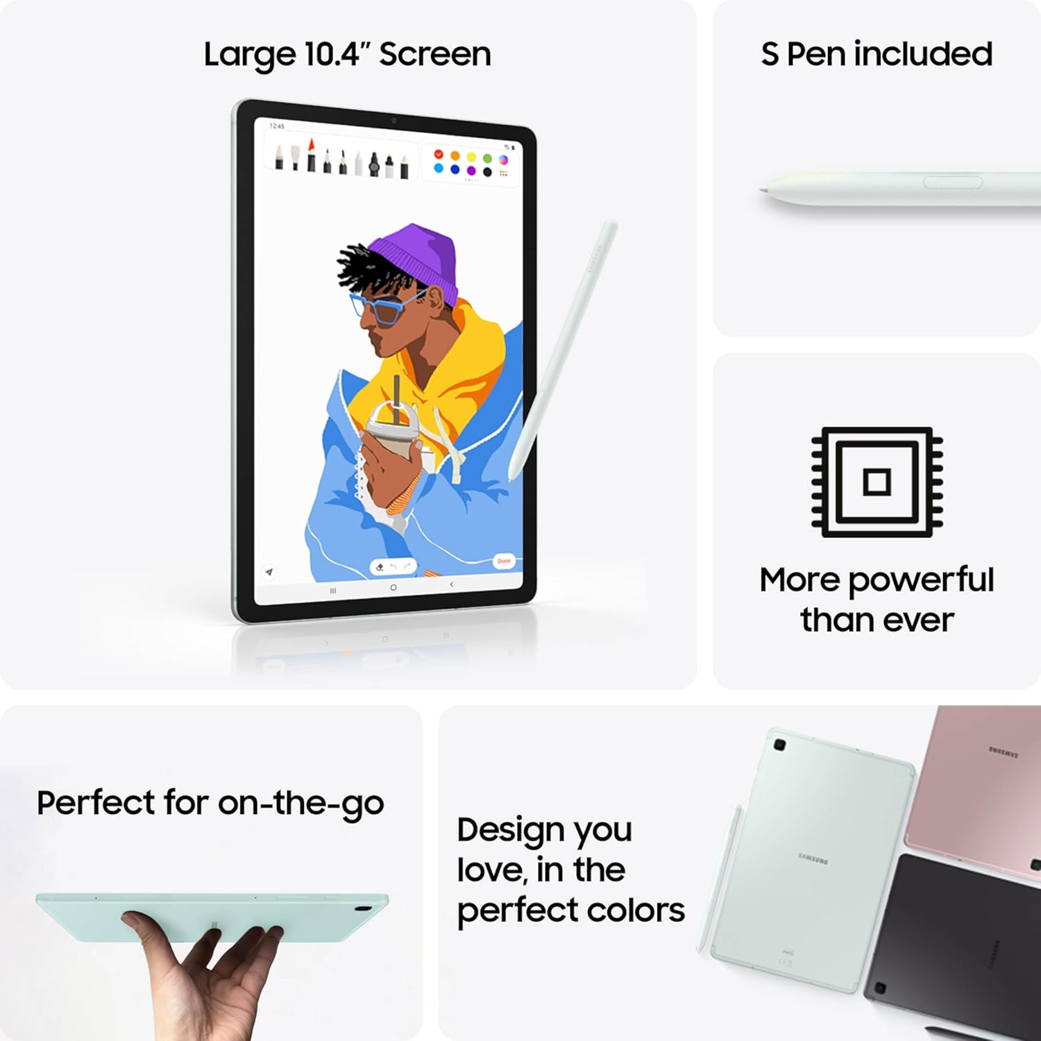 Samsung Galaxy Tab S6 Lite (2024) 10.4" 64GB WiFi Android Student Tablet, S Pen for Note-Taking, Gaming Ready, Long Battery Life, Expandable Storage, US Version, Oxford Gray, Amazon Exclusive image 2