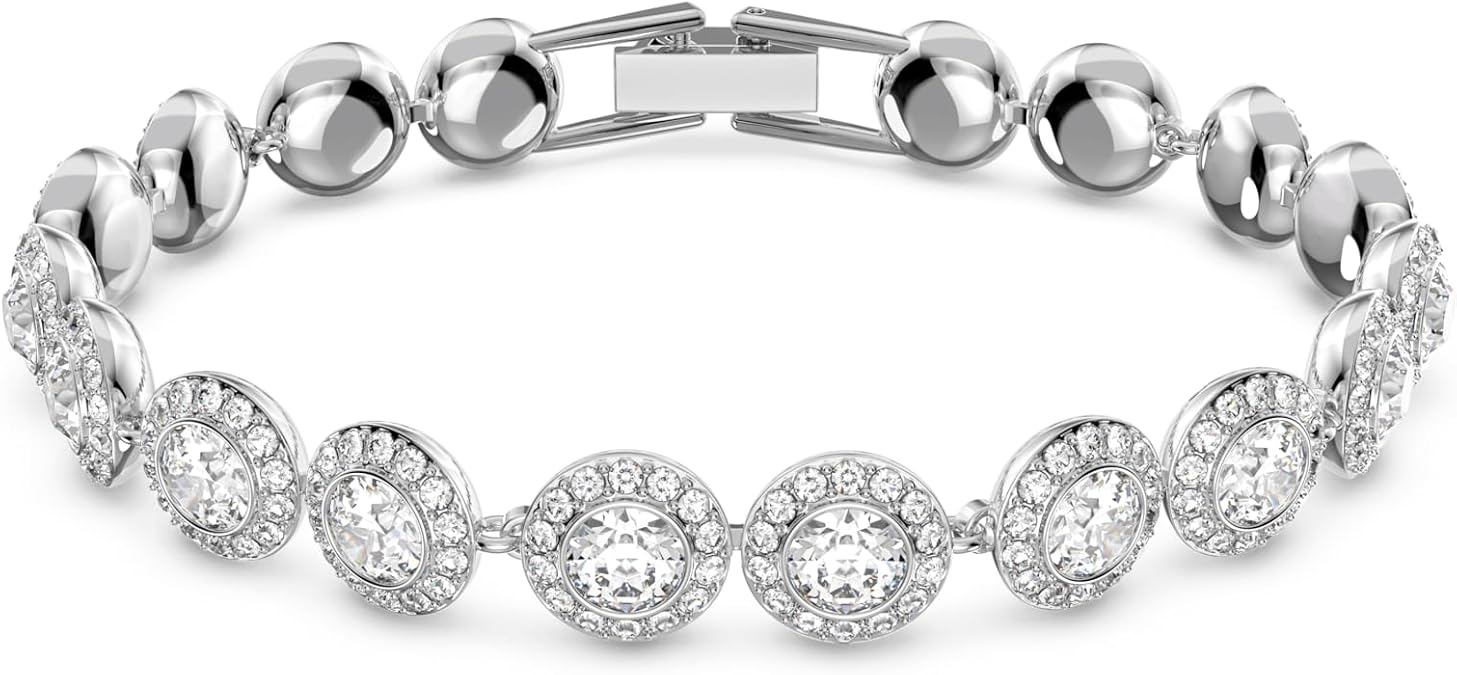 Swarovski Crystal Authentic Angelic All Around Set of Necklace, Bracelet and Earrings, White, Rhodium Finish- Women's Hypoallergenic Sparkling Jewelries - Nickel Free Crystal Jewelry Collection image 4