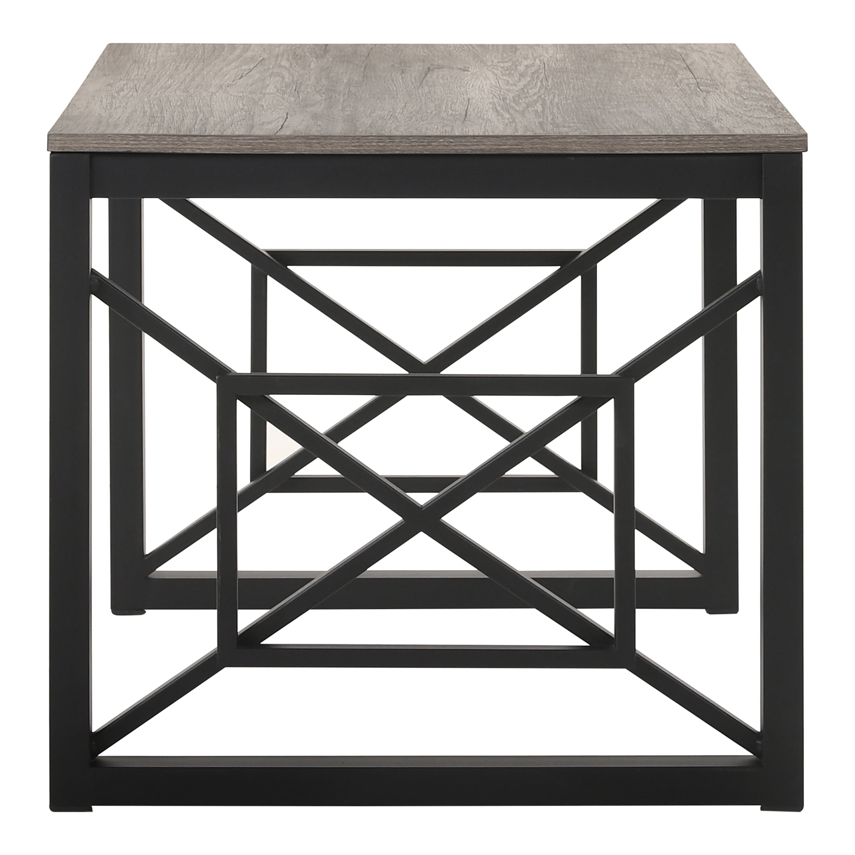 Furniture of America Dexter Wood Top and Metal Gray 2-Piece Coffee Table Set image 8