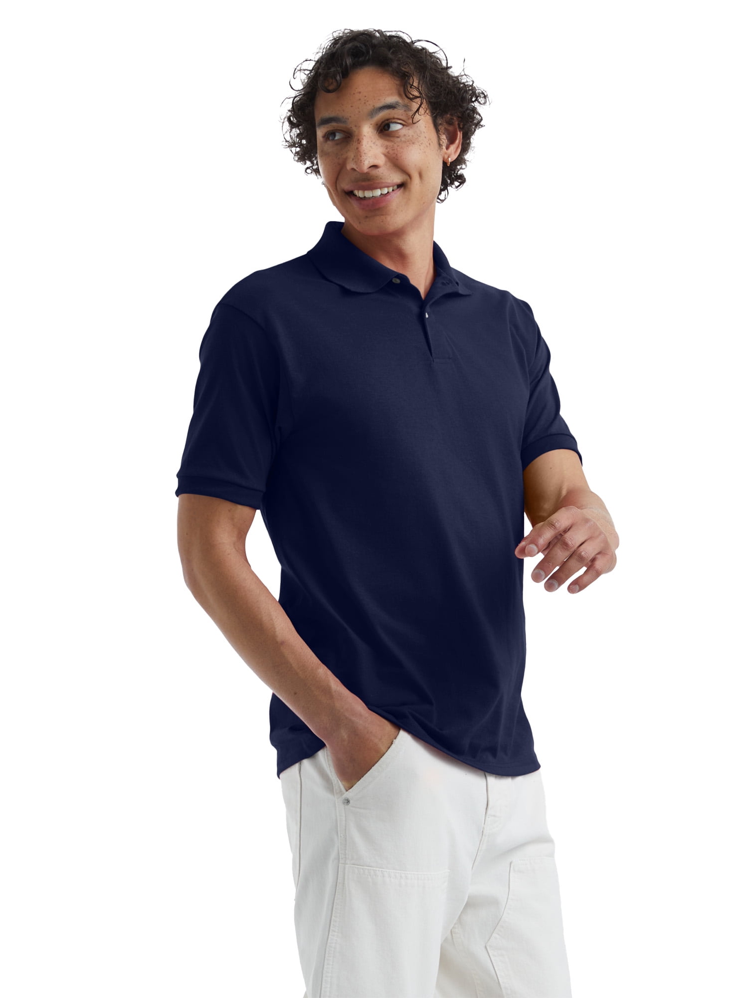 Hanes Men's EcoSmart Polo Shirt, Sizes S-3XL image 3