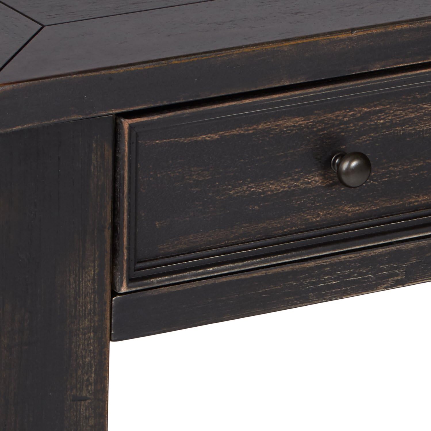 Signature Design by Ashley Gavelston Rustic Sofa Table with 4 Drawers and Lower Shelf, Weathered Black image 8