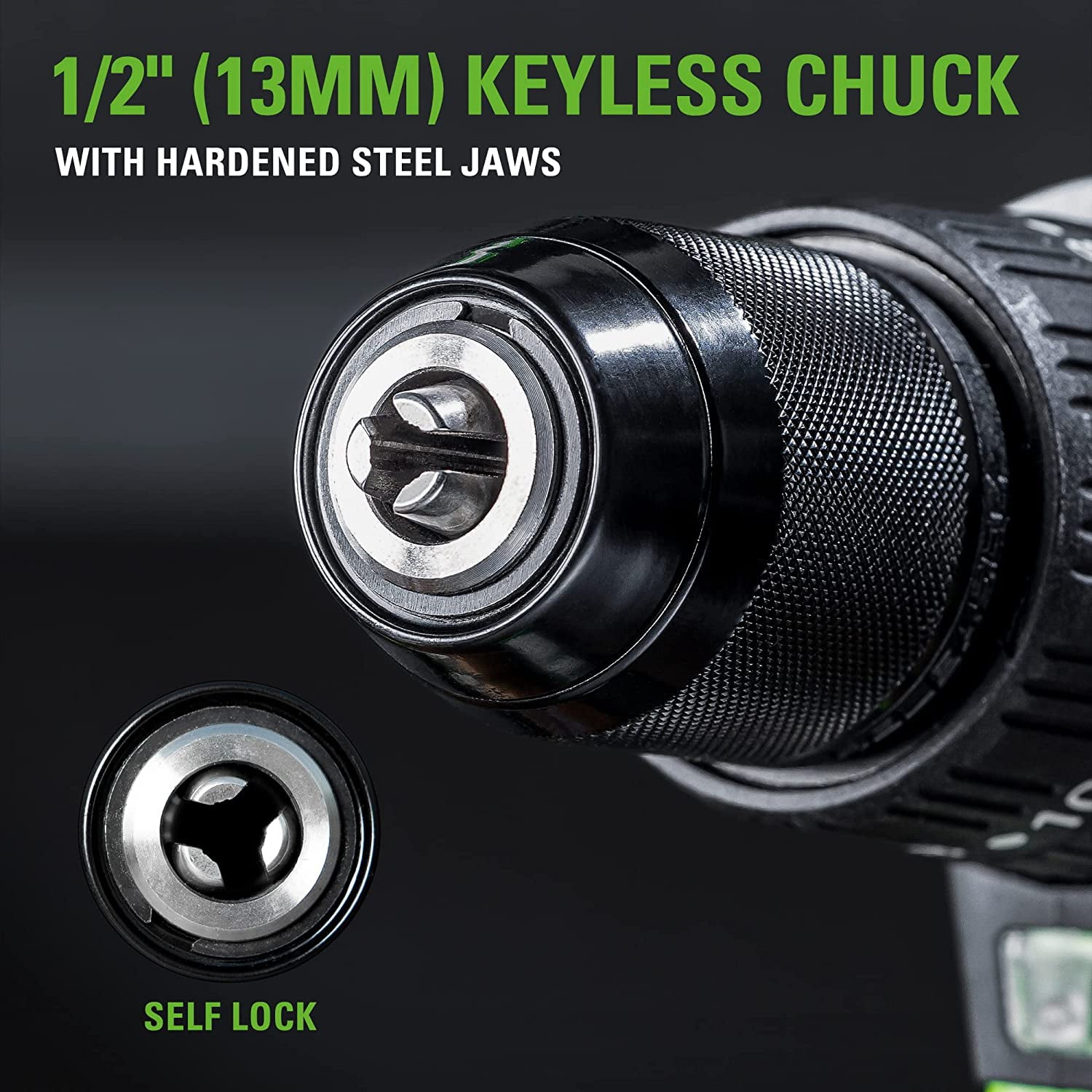 Greenworks 24V 1/2" Cordless Brushless Hammer Drill Kit + 2Ah Battery & Charger 3706602 image 5