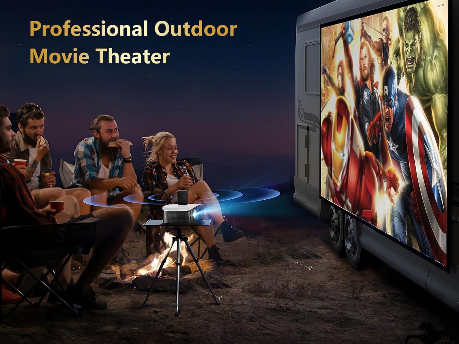 GooDee Smart 4K Projector with 5G WIFI and Bluetooth, Netflix/Amazn Prime Video Certified, Dolby Audio, 800ANSI Outdoor Projector, 400" Zoom Home Theater Projector Compatible with TV Stick,iOS,Android image 9