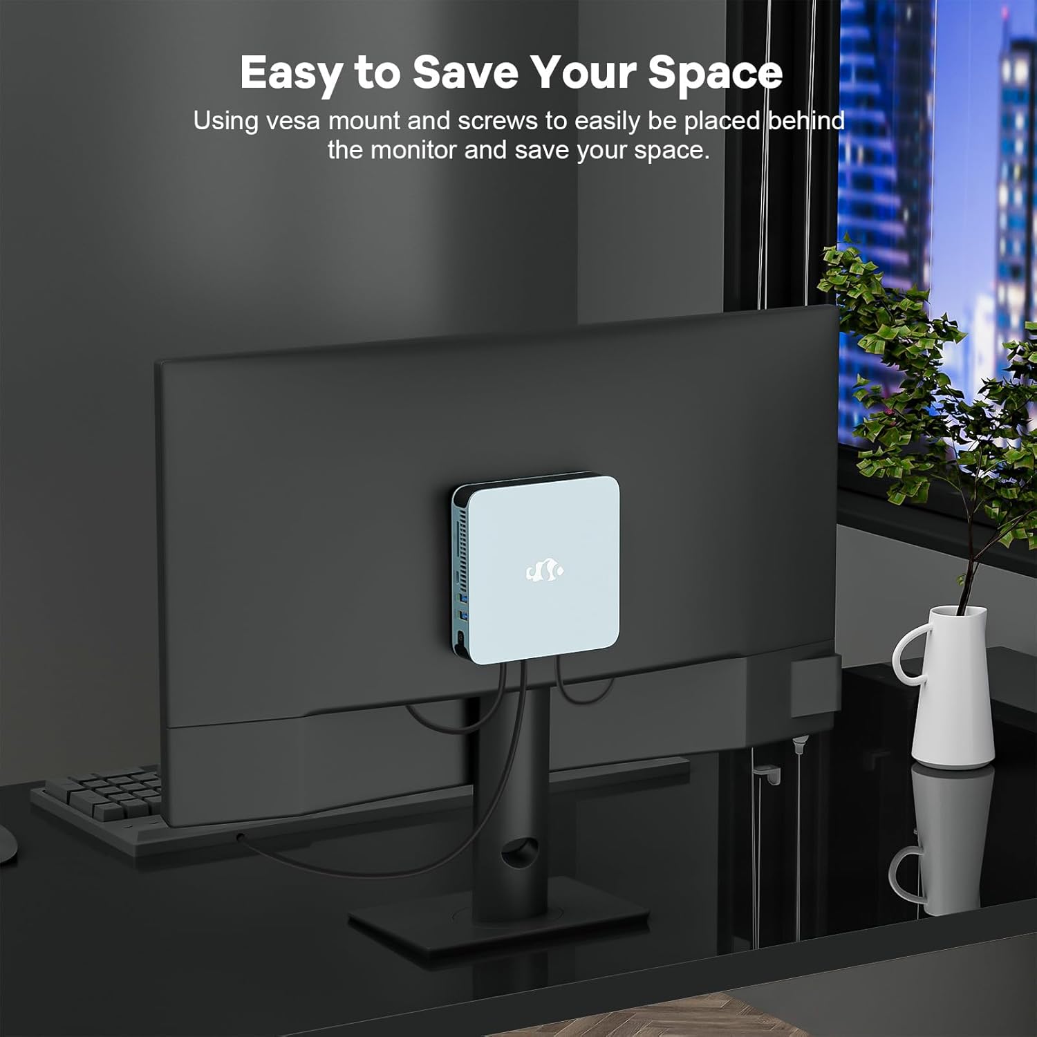 Mini PC Desktop, Desktop PC Pentium 12th Gen N100 (Up to 3.4GHz), 16GB RAM 512GB PCIe SSD 4K Triple Display, USB3.2 Type-C WiFi6 BT5.2, VESA, Compact and Light for Home Office Education image 7