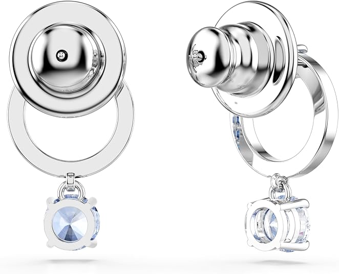 Swarovski Attract Crystal Drop Earrings, Green, Pink, Blue, Pink Stones, Pear and Round Cut Crystals, Part of the Swarovski Attract Collection image 4
