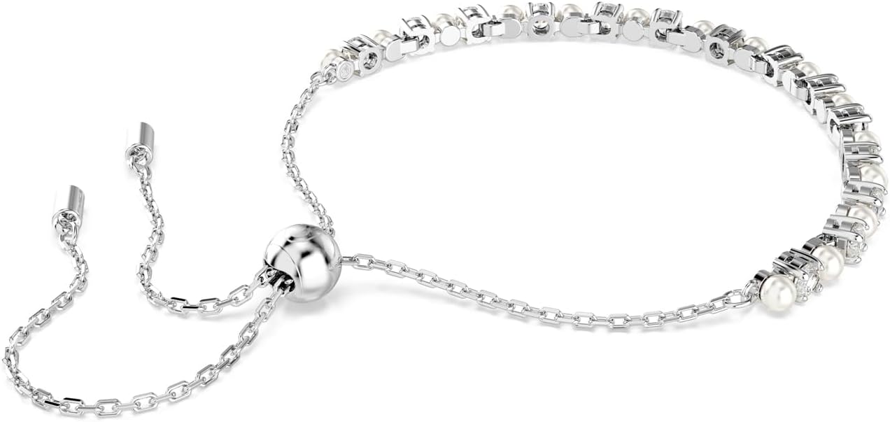Swarovski Matrix Pendant, Earrings, Bracelet, Crystal Pearl, Round Cut Clear Crystals, Rhodium and Rose Gold-Tone Finishes image 4
