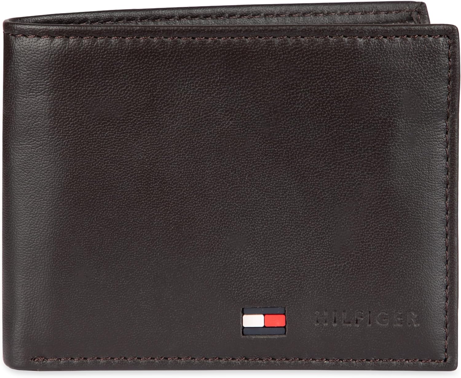 Tommy Hilfiger Men's Leather Wallet - Thin Sleek Casual Bifold with 6 Credit Card Pockets and Removable ID Window, British Tan image 1