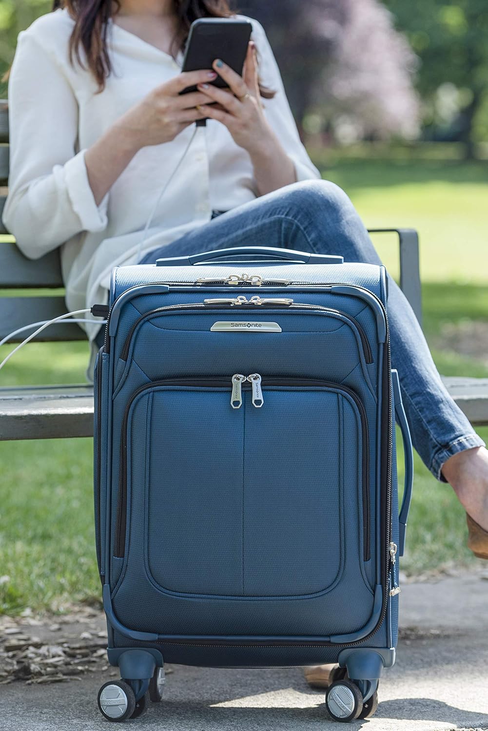 Samsonite Solyte DLX Softside Expandable Luggage with Spinner Wheels, Mediterranean Blue, Carry-On 20-Inch image 2