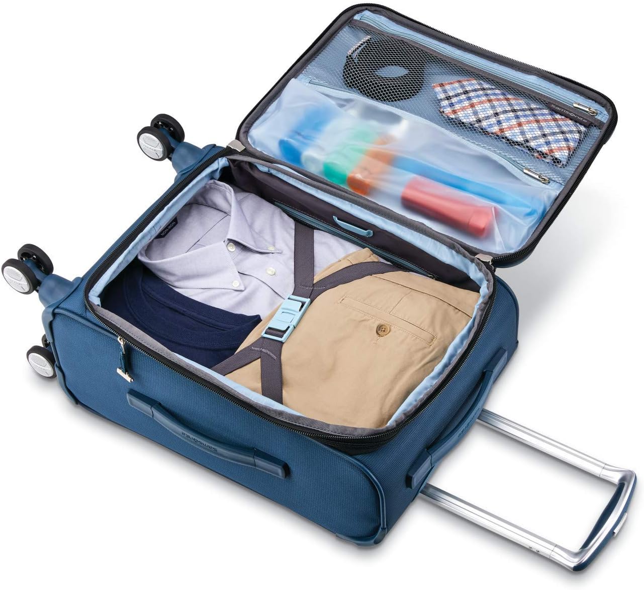 Samsonite Solyte DLX Softside Expandable Luggage with Spinner Wheels, Mediterranean Blue, Carry-On 20-Inch image 5