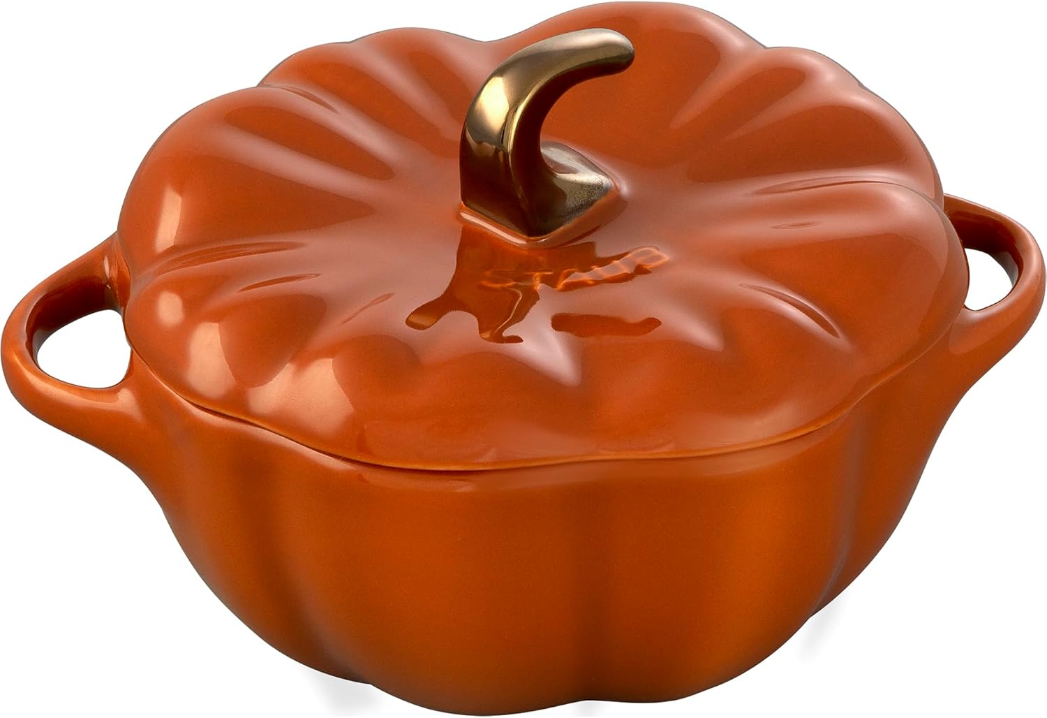 STAUB Ceramic 0.75-qt Petite Pumpkin, Oven & Stove Safe up to 572°F, Pumpkin Dish, Baking Candy Burnt Orange image 1