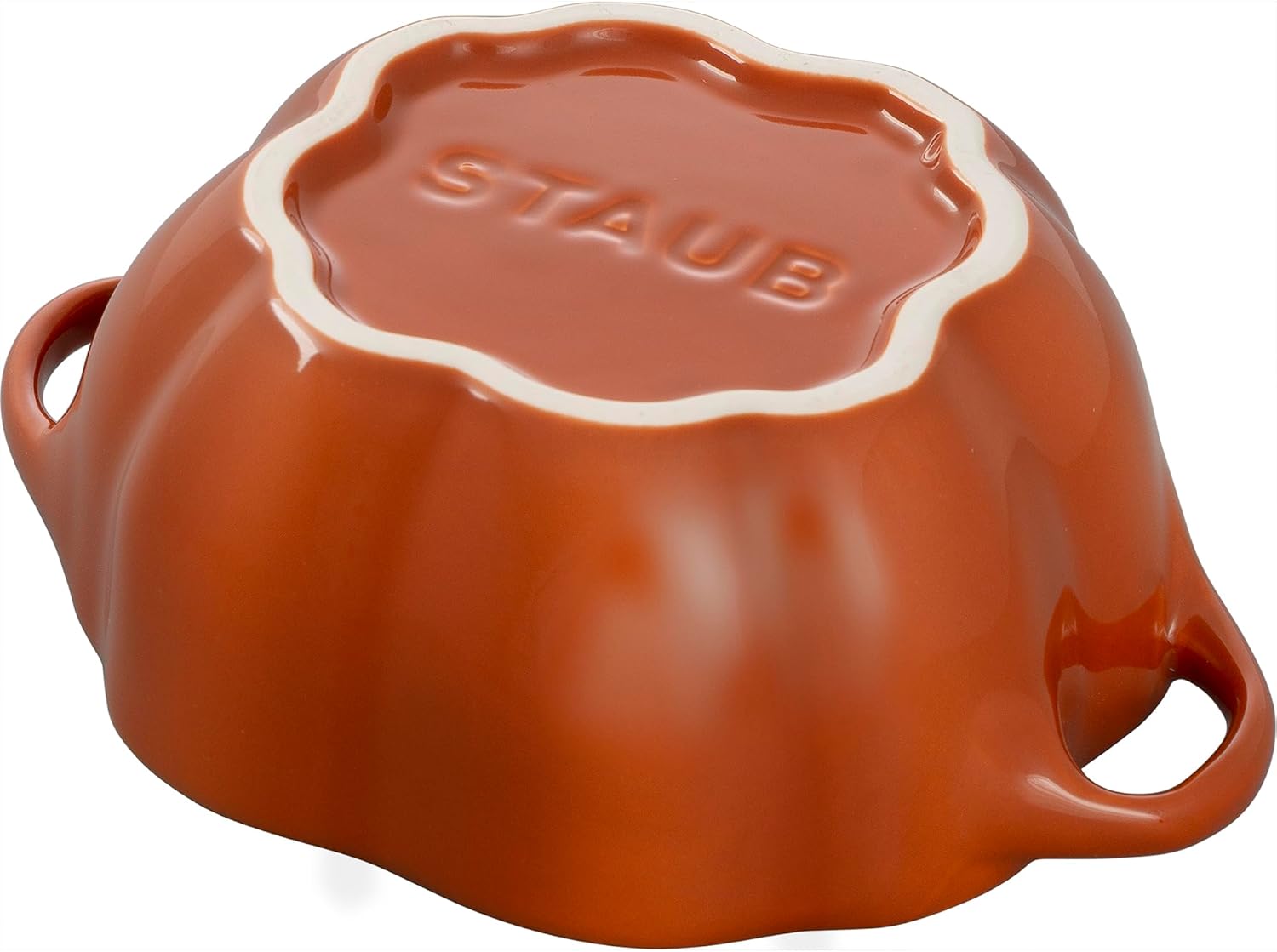 STAUB Ceramic 0.75-qt Petite Pumpkin, Oven & Stove Safe up to 572°F, Pumpkin Dish, Baking Candy Burnt Orange image 3