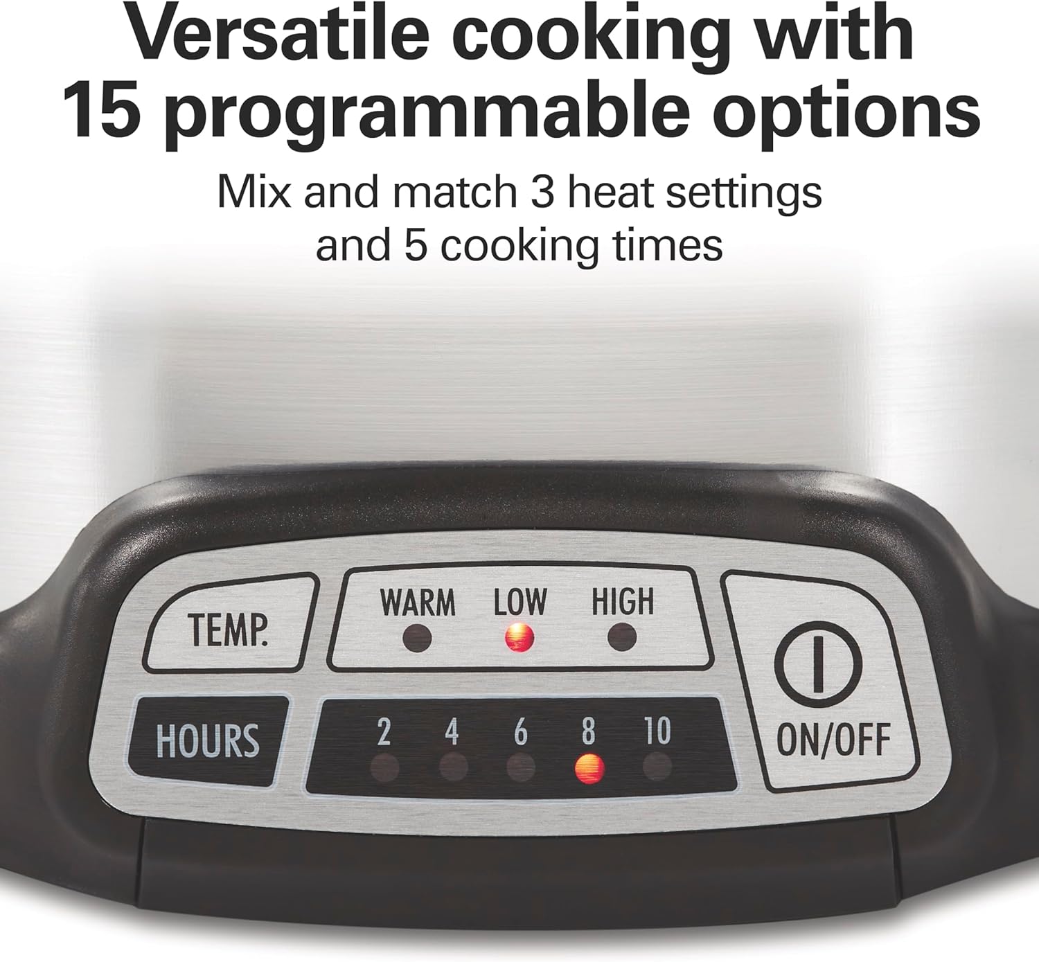 Hamilton Beach 7 Quart Programmable Slow Cooker With Flexible Easy Programming, 5 Cooking Times, Dishwasher-Safe Crock & Lid, Silver (33473) image 2