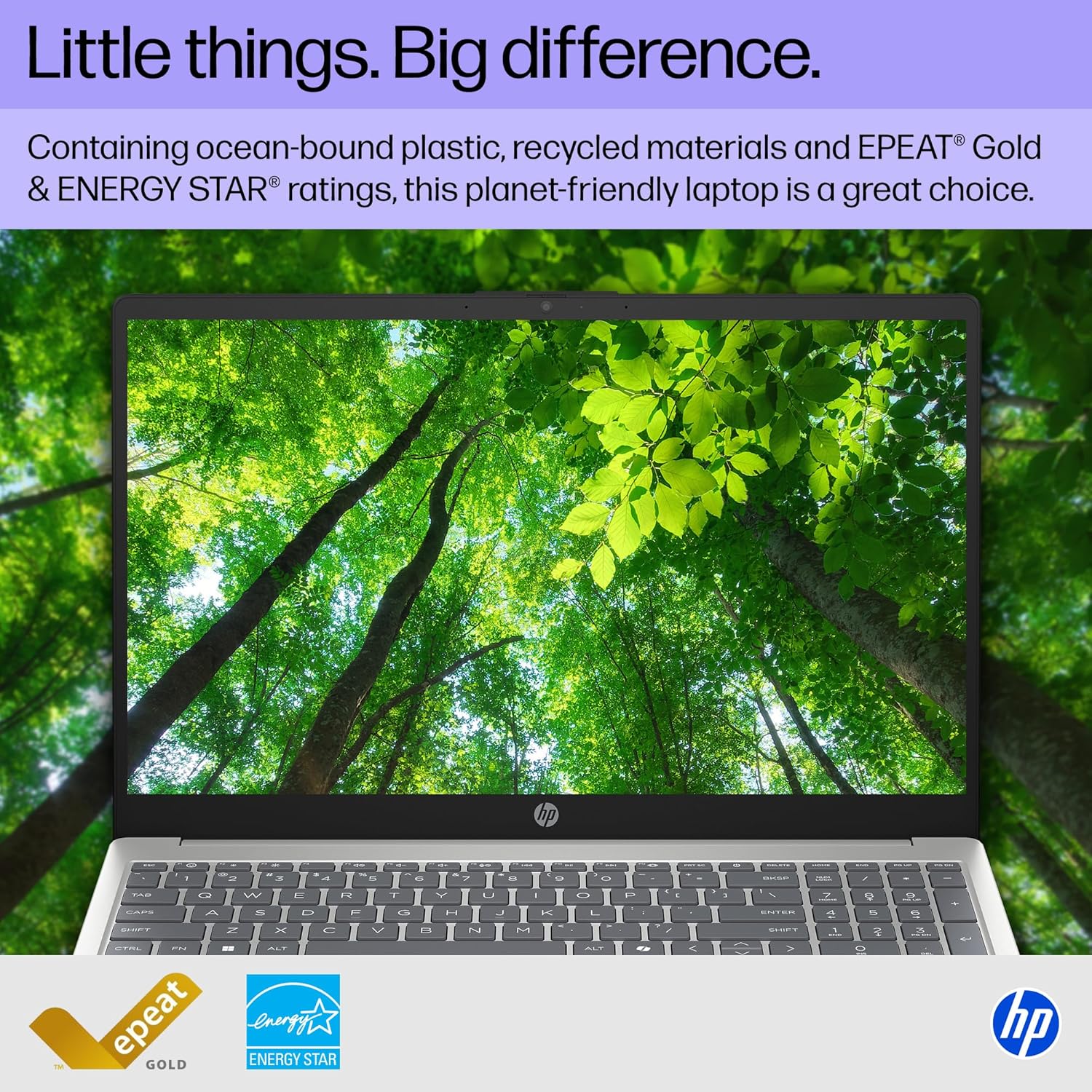 HP 15.6 inch Laptop, HD Touchscreen Display, AMD Ryzen 3 7320U, 8 GB RAM, 256 GB SSD, AMD Radeon Graphics, Windows 11 Home, Natural Silver, 15-fc0399nr image 6