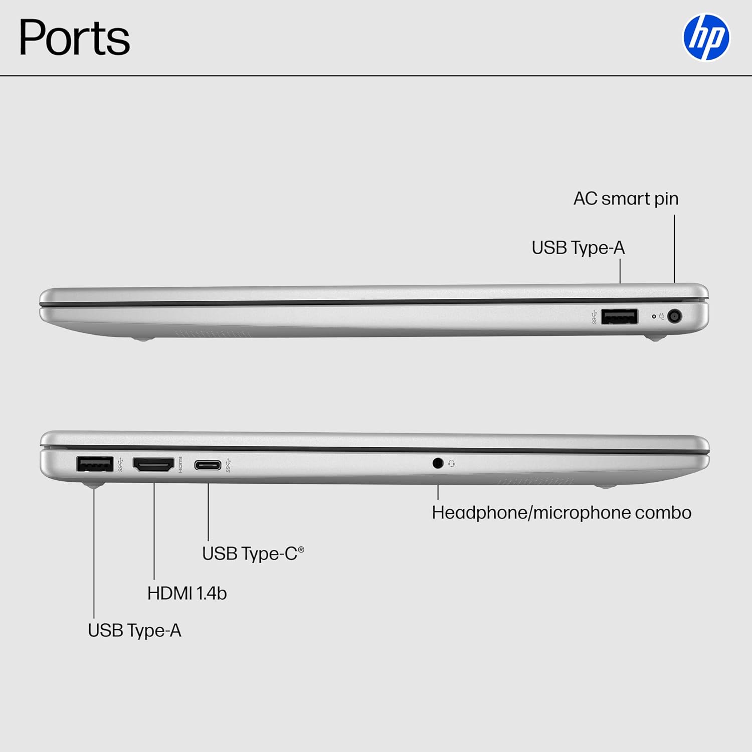 HP 15.6 inch Laptop, HD Touchscreen Display, AMD Ryzen 3 7320U, 8 GB RAM, 256 GB SSD, AMD Radeon Graphics, Windows 11 Home, Natural Silver, 15-fc0399nr image 8