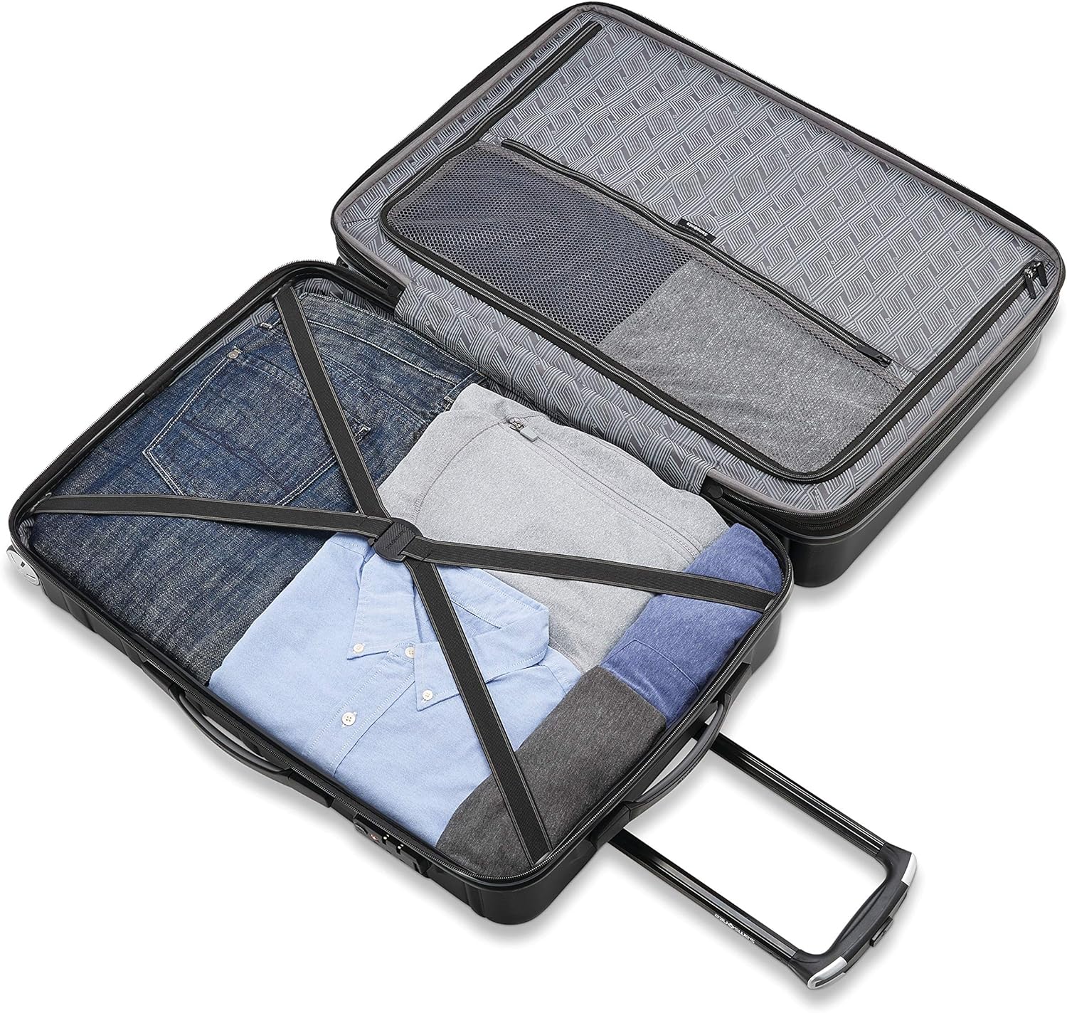 Samsonite Omni 2-2 Piece 19/28 Hardside Luggage with 360° Spinner Wheels - Scratch Resistant Hardshell - TSA, Airline-Approved - Expandable Polycarbonate Lightweight - Midnight Black image 7