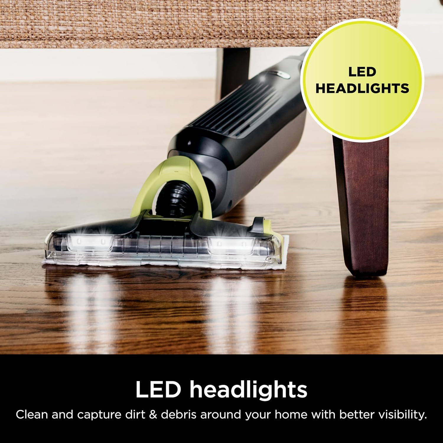 Shark VACMOP Cordless Hard Floor Cleaner, Vacuum and Spray Mop, Powerful Suction, Lightweight, LED Headlights, Includes 4 Disposable Pads, 12oz Multi-surface Cleaning Solution, Gray, VM252 image 9