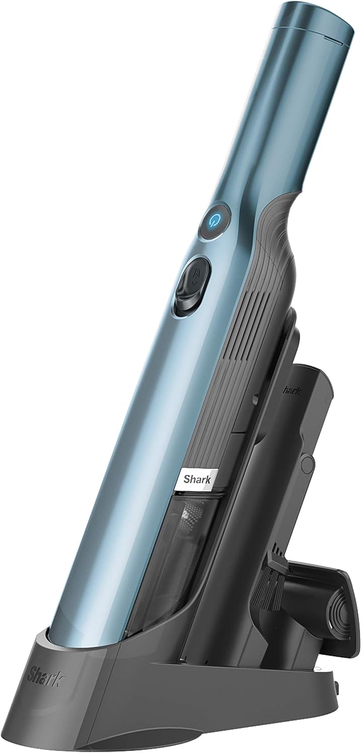 Shark WV201BLBRN WANDVAC Cordless Hand Vac, Lightweight and Portable at 1.4 lbs. with Powerful Suction, Charging Dock, One-Touch Empty for Car & Home, Cove Blue image 1