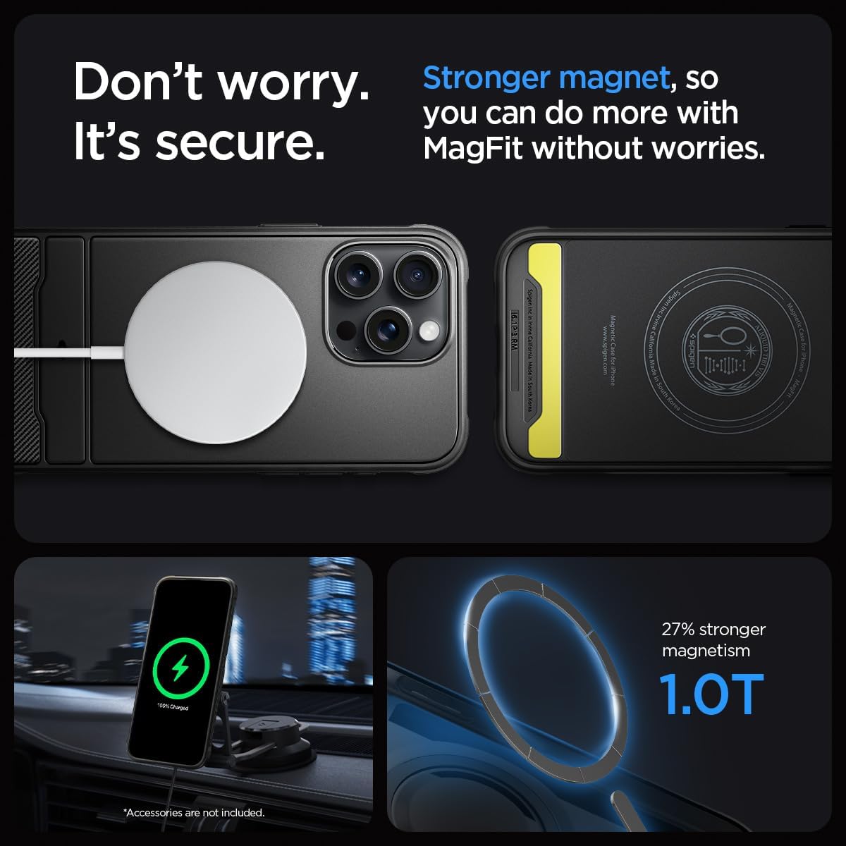 Spigen Rugged Armor MagFit Designed for iPhone 15 Pro Case (2023) [Military-Grade Protection] Compatible with MagSafe - Matte Black image 6