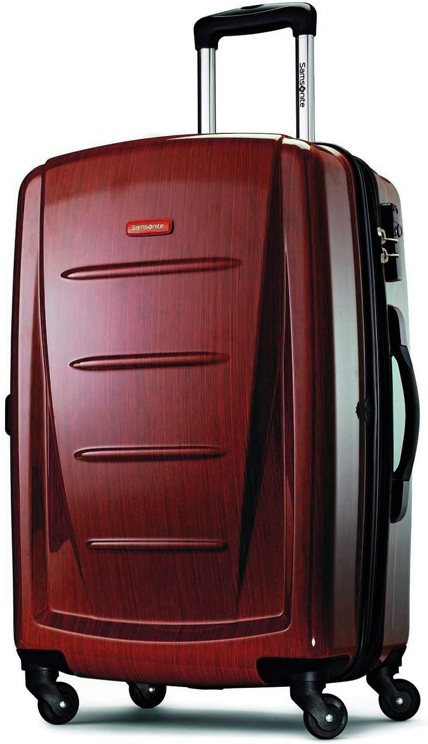Samsonite Winfield 2 Hardside Expandable Luggage with Spinner Wheels, Burgundy, Checked-Medium 24-Inch image 1
