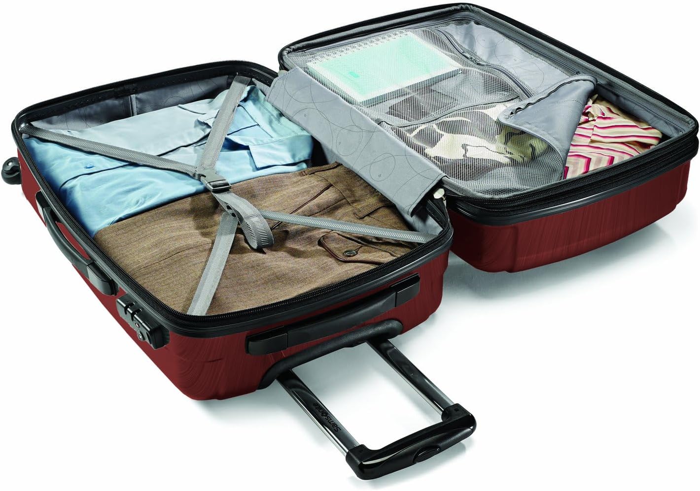 Samsonite Winfield 2 Hardside Expandable Luggage with Spinner Wheels, Burgundy, Checked-Medium 24-Inch image 2