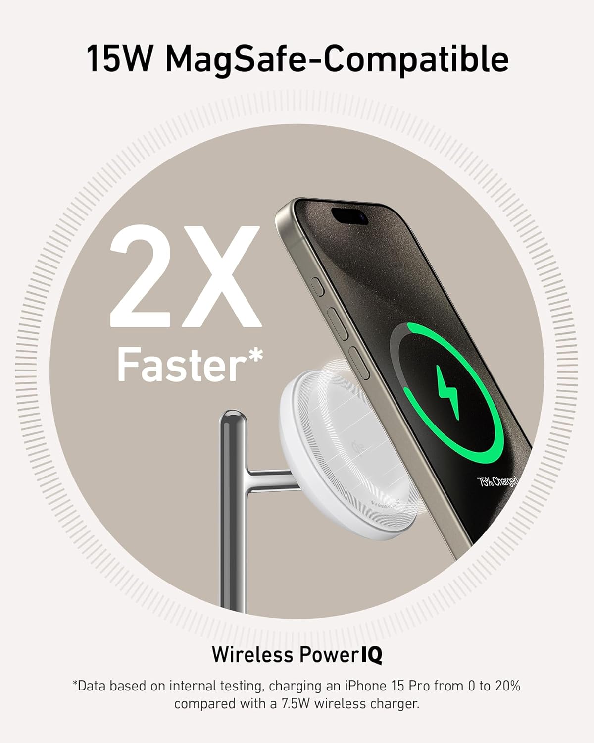 Anker MagSafe Charger Stand, iPhone 17 Wireless Charging Station, MagGo 3 in 1 Charging Station, Qi2 Certified 15W Wireless Charger, Desk Accessory, for iPhone 17/16/15/14/13/12, Apple Watch, AirPods image 2