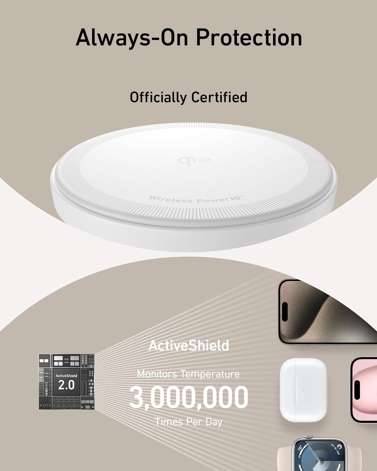 Anker MagSafe Charger Stand, iPhone 17 Wireless Charging Station, MagGo 3 in 1 Charging Station, Qi2 Certified 15W Wireless Charger, Desk Accessory, for iPhone 17/16/15/14/13/12, Apple Watch, AirPods image 6