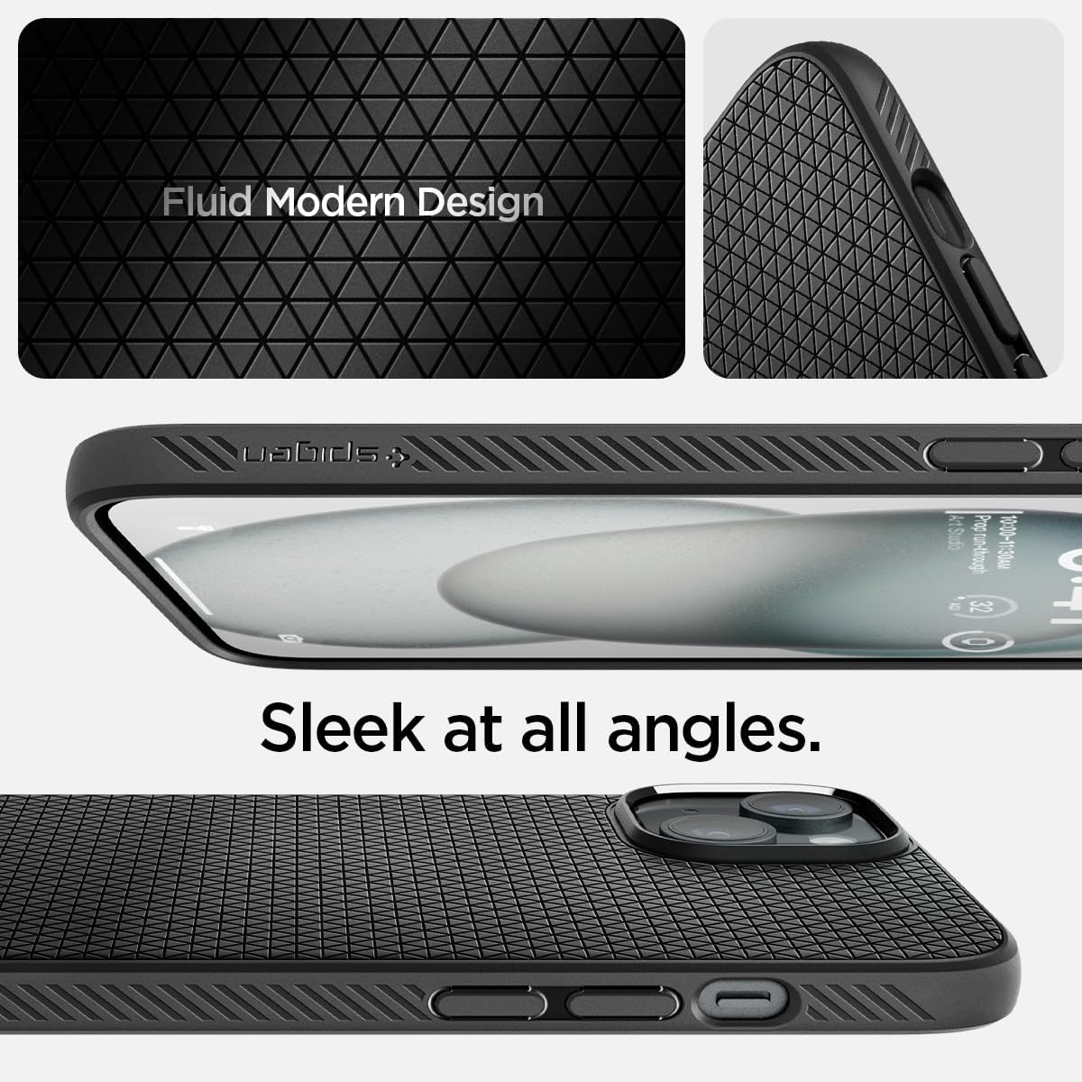 Spigen Liquid Air Designed for iPhone 15 Case (2023) [Military-Grade Protection] - Matte Black image 3