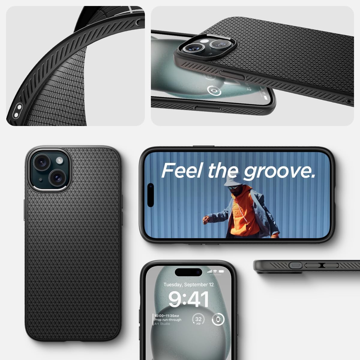 Spigen Liquid Air Designed for iPhone 15 Case (2023) [Military-Grade Protection] - Matte Black image 7