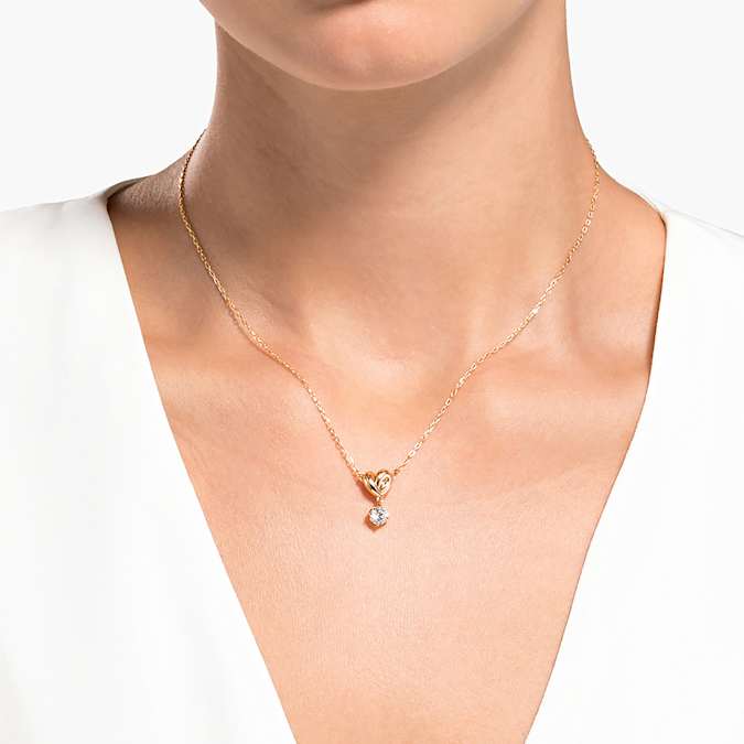 Lifelong Heart pendant White, Rose gold-tone plated image 4