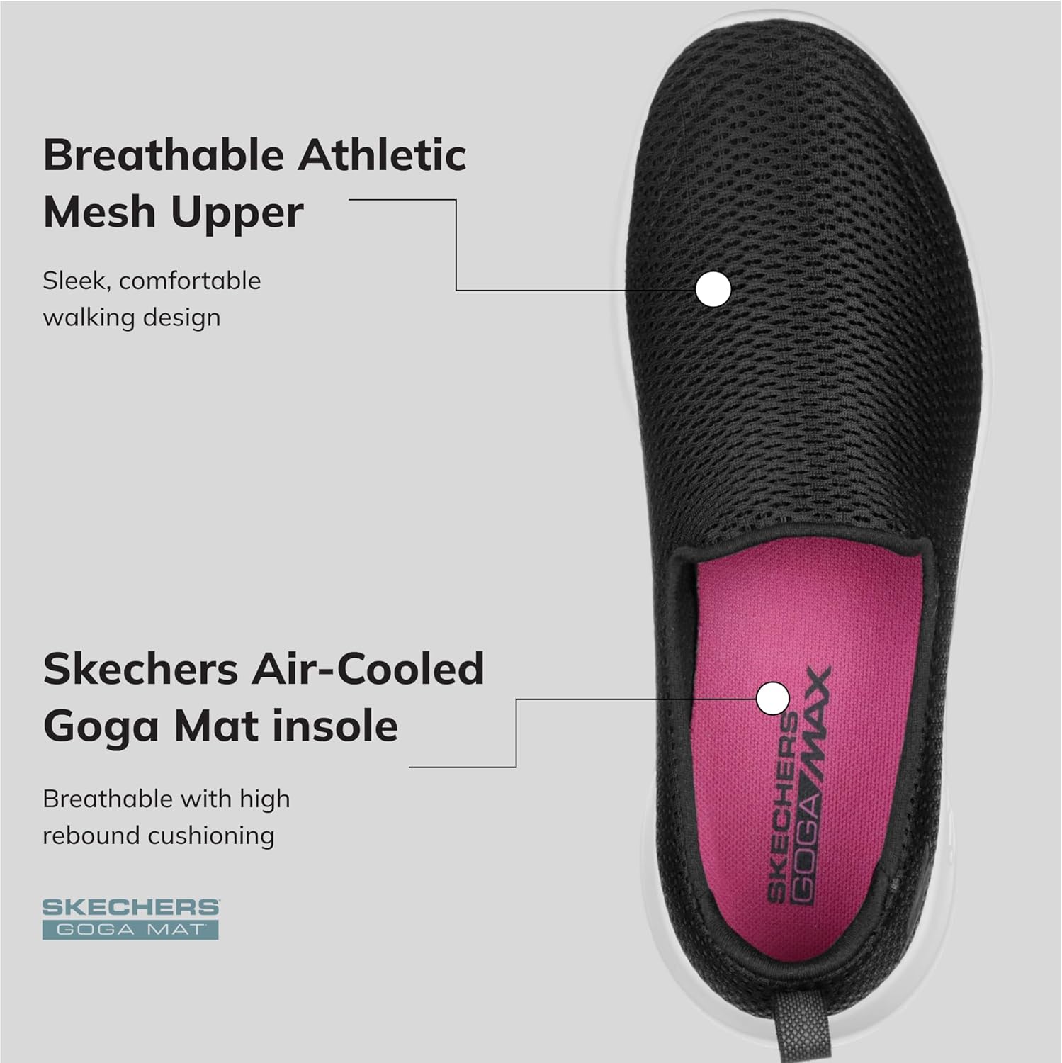 Skechers Women's Go Walk Joy Sneaker – 5GEN Cushioning, Air-Cooled GOGA Mat, Breathable Mesh Upper image 6