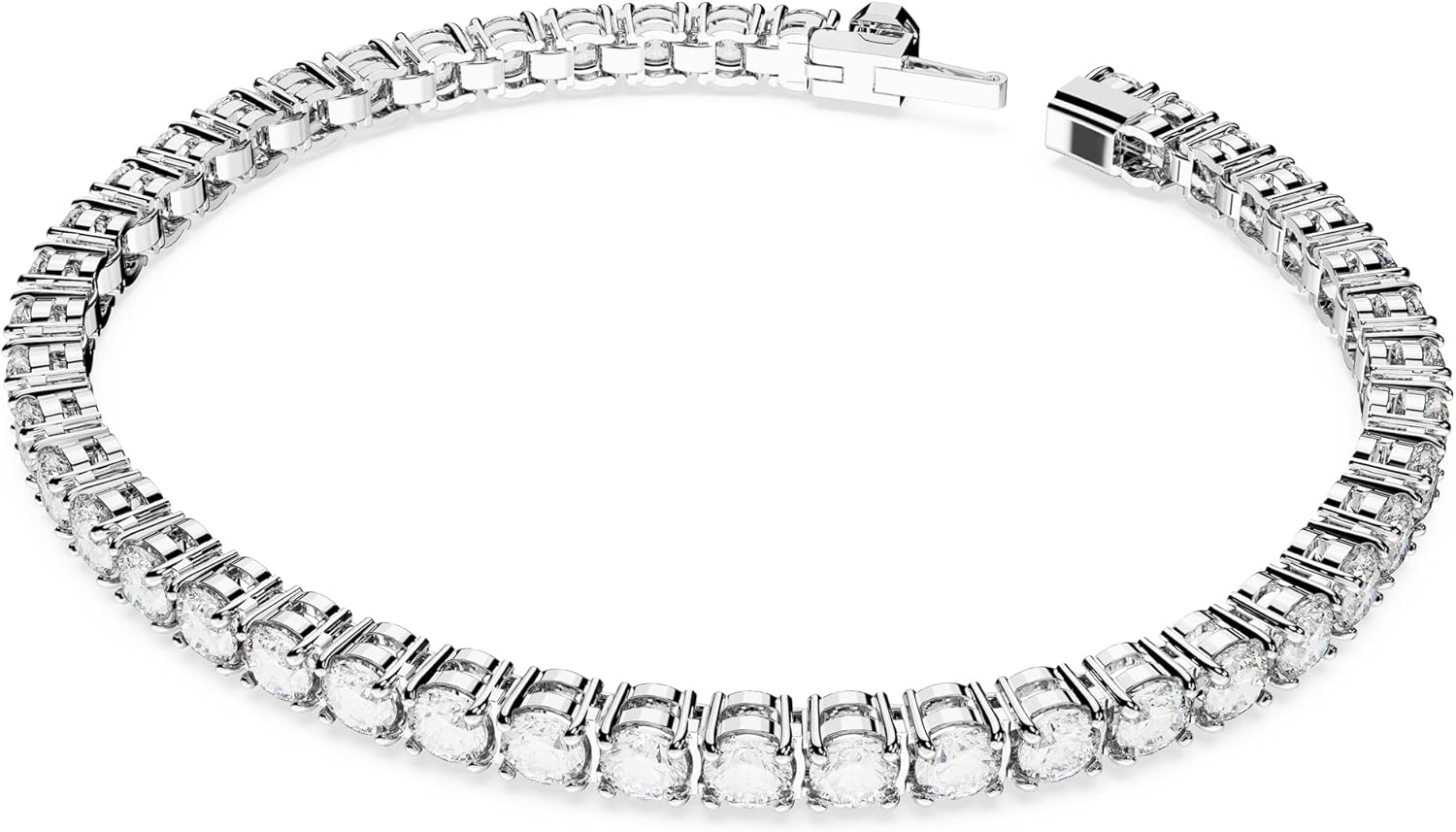 Swarovski Matrix Tennis Bracelet, Round Cut Crystals, Pink, Blue, Black, Clear, Rhodium, Gold-Tone and Rose Gold-Tone Finishes image 2
