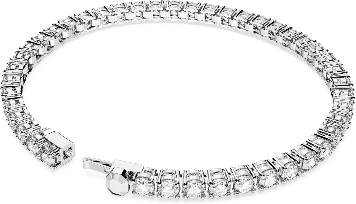 Swarovski Matrix Tennis Bracelet, Round Cut Crystals, Pink, Blue, Black, Clear, Rhodium, Gold-Tone and Rose Gold-Tone Finishes image 4
