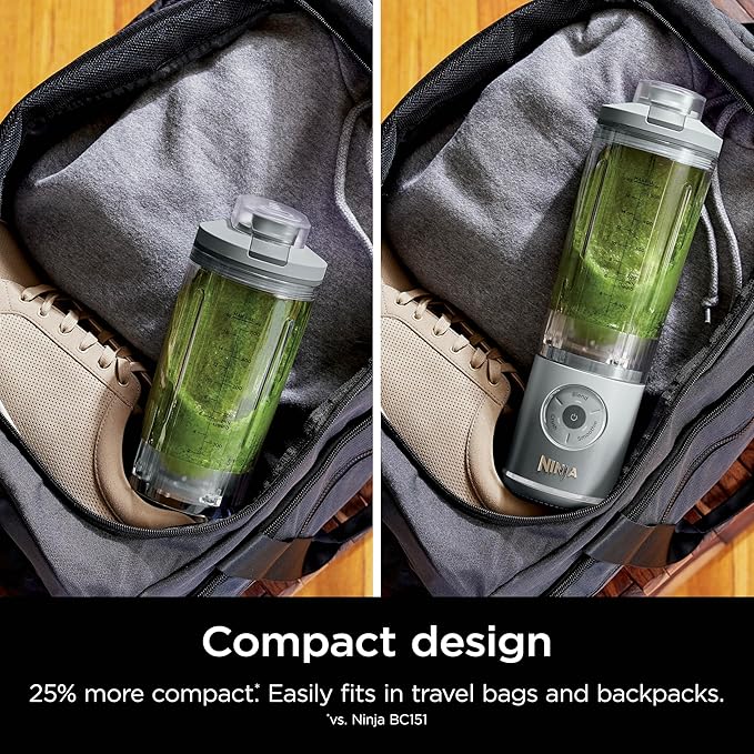 Ninja Blast Max, Portable Blender + Twist & Go, Personal Smoothie, Blend, Ice Crush, 3 Programs, Cordless, 22 oz removable Vessel, Dishwasher Safe, Leakproof, Silver, BC251SL image 5