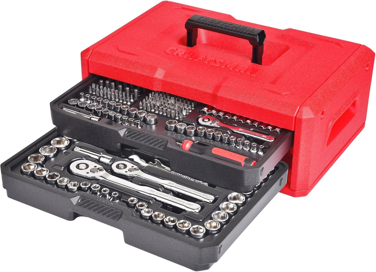 CRAFTSMAN Mechanics Tool Set, 256-Piece Hand Tool and Socket Set with 72-tooth Low Profile Ratchet and 2-Drawer Tool Box (CMMT45256) image 1