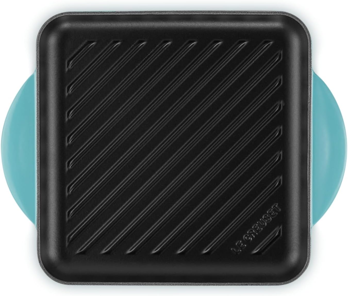 Le Creuset Enamaled Cast Iron Square Grill, 9.5", Caribbean image 4
