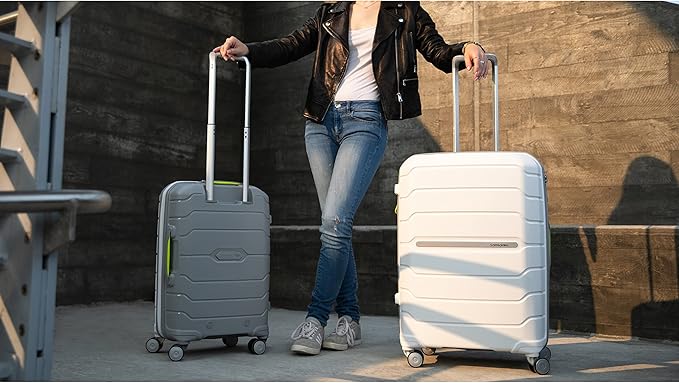 Samsonite Freeform 28-Inch Large Luggage with Dual 360° Spinner Wheels - Checked Suitcase - TSA Lock, Airline-Approved - Lightweight Durable Polypropylene Expandable Hardshell - White/Grey image 2