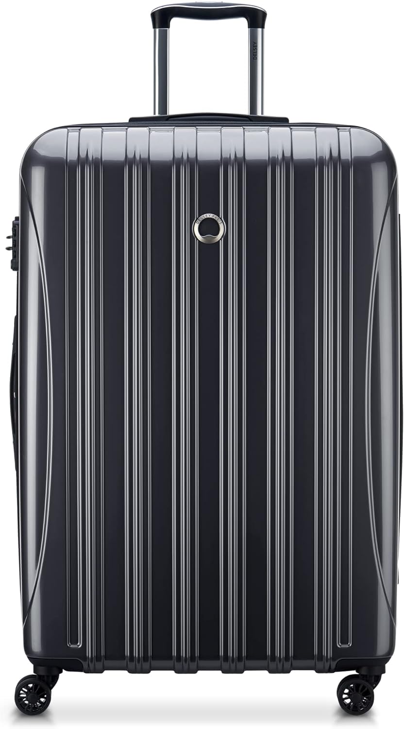 DELSEY PARIS Helium Aero Hardside Expandable Luggage with Spinner Wheels, Titanium, Checked-Large 28 Inch image 1