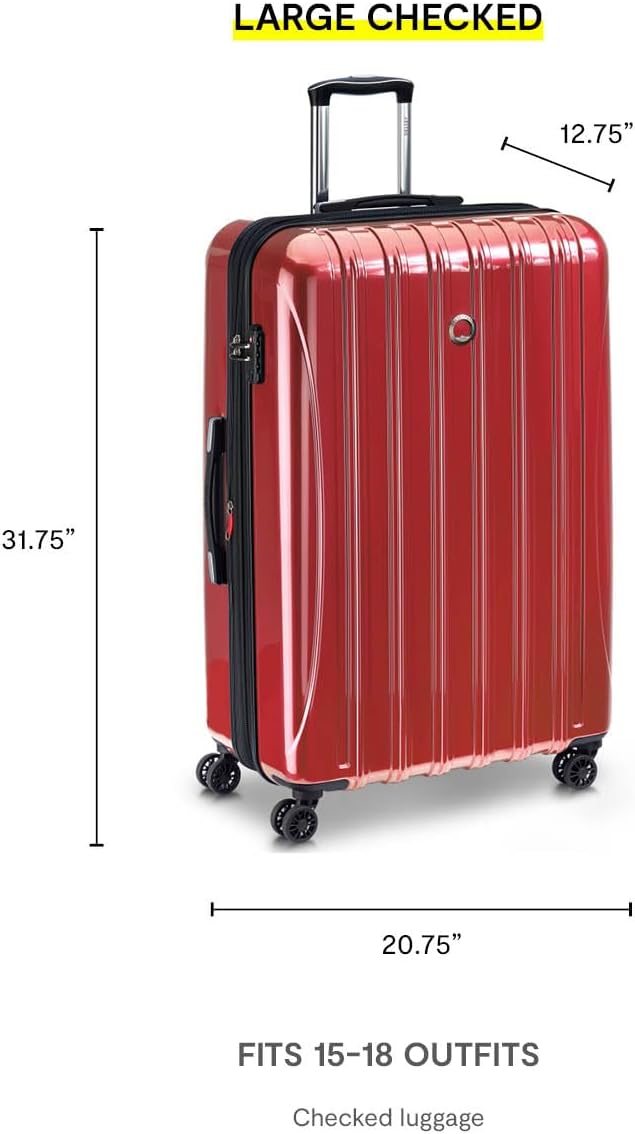 DELSEY PARIS Helium Aero Hardside Expandable Luggage with Spinner Wheels, Titanium, Checked-Large 28 Inch image 4