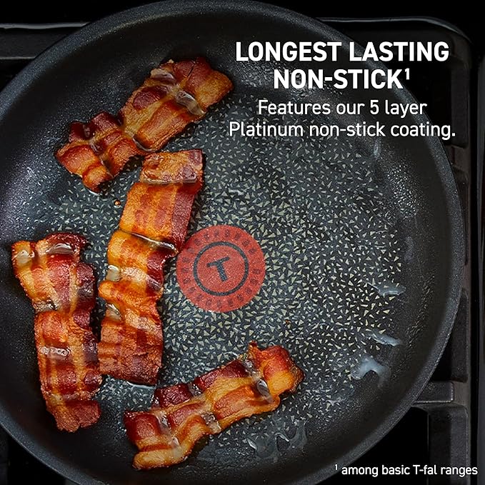 T-fal Ingenio Expertise Non Stick Cookware Set 14 Piece, Induction Oven Broiler Safe 500F, Detachable/Removable Handle, Kitchen, Pots and Pans, RV, Camping, Fry Pans, Saucepans, Dishwasher Safe Black image 4