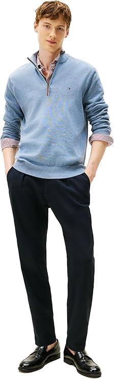 Tommy Hilfiger Men's Long Sleeve Cotton Quarter Zip Pullover Sweater image 3