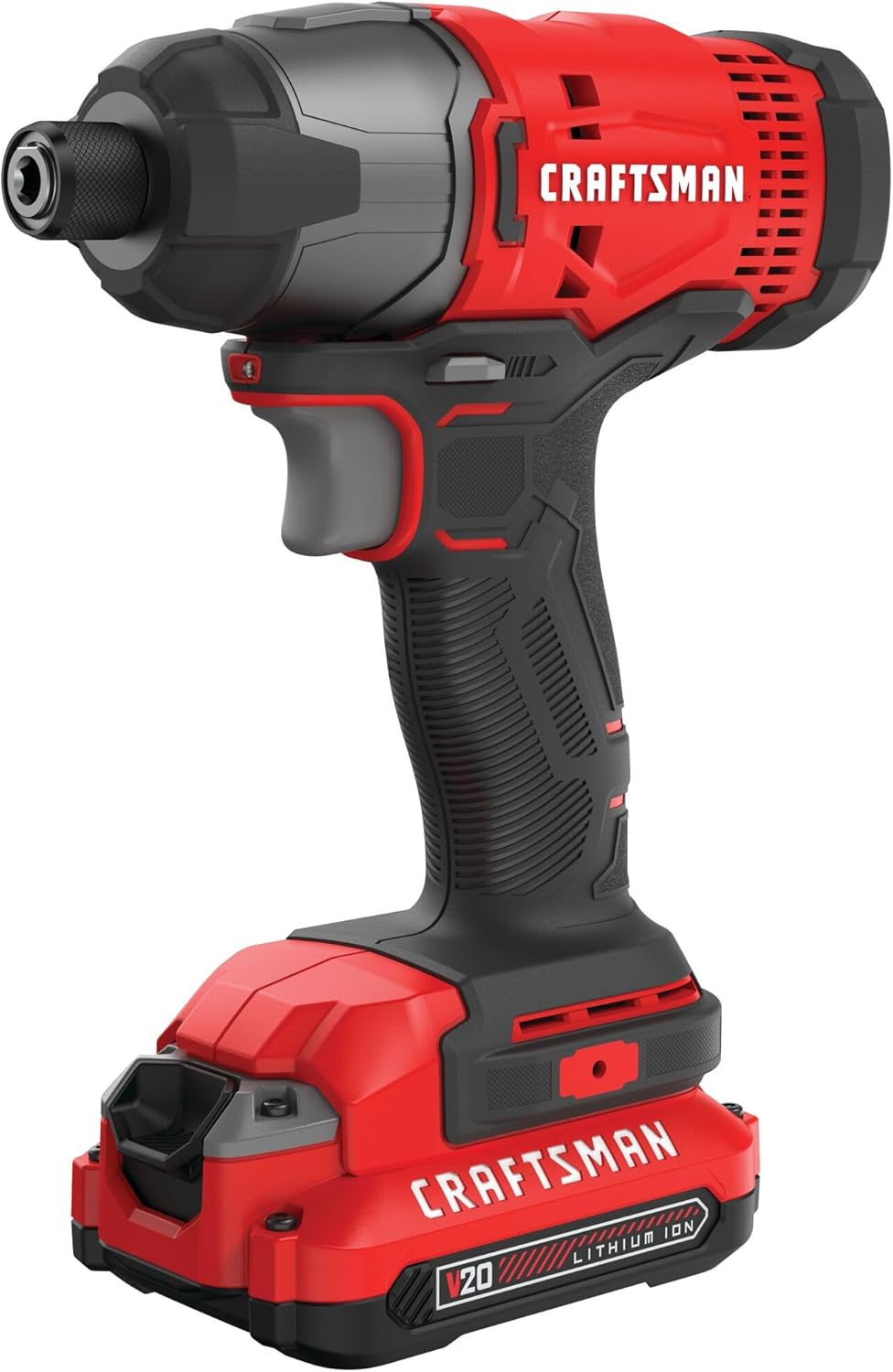 CRAFTSMAN 20V MAX Impact Driver Kit, 1/4 Inch, 2,800 RPM, LED Work light, Battery and Charger Included (CMCF800C1) image 1