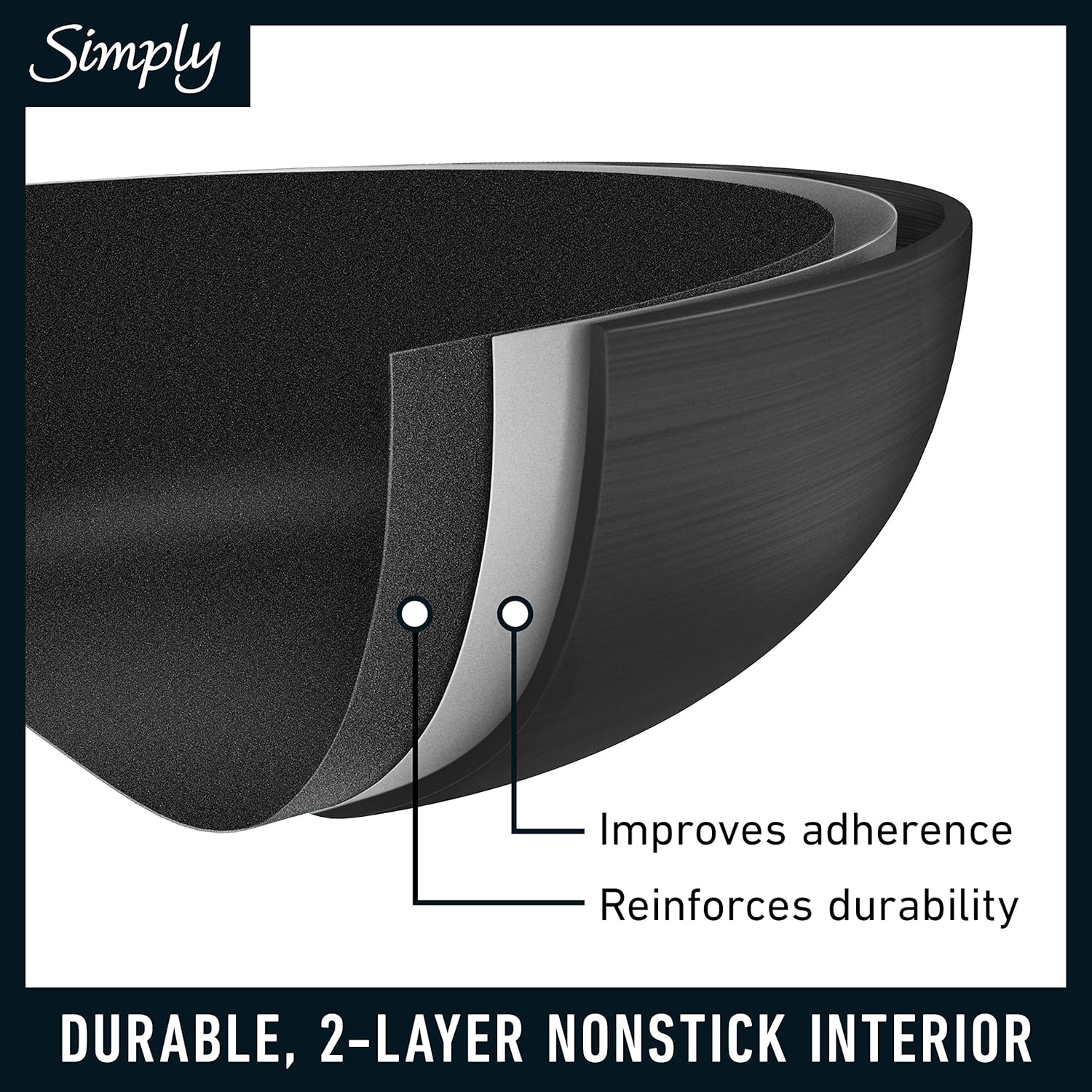 Calphalon 10-Piece Non-Stick Kitchen Cookware Set Black Pots & Pans with Stay-Cool Stainless Steel Handles Hard-Anodized Aluminum for Even Heating image 3