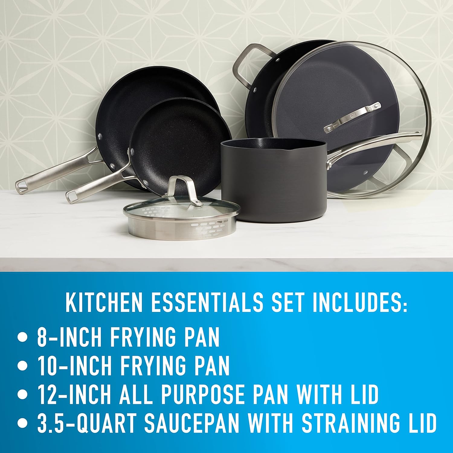 Calphalon Classic Hard-Anodized Nonstick Cookware Kitchen Essentials Set image 6