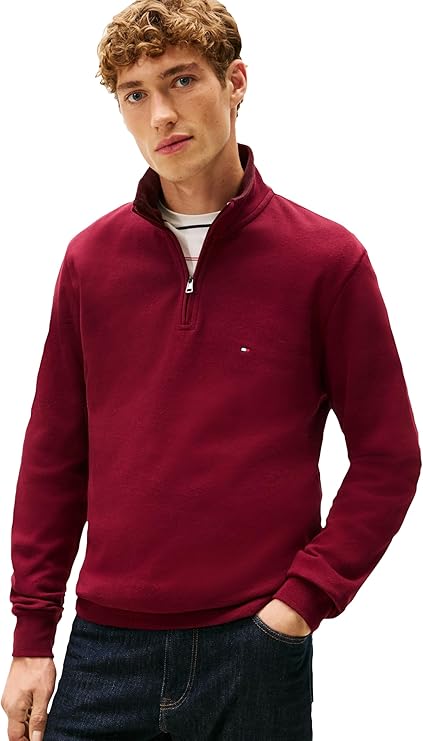 Tommy Hilfiger mens Medium Weight Ribbed 1/4 Zip Sweatshirt image 1