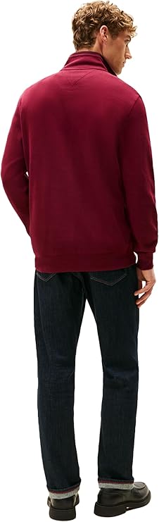 Tommy Hilfiger mens Medium Weight Ribbed 1/4 Zip Sweatshirt image 4